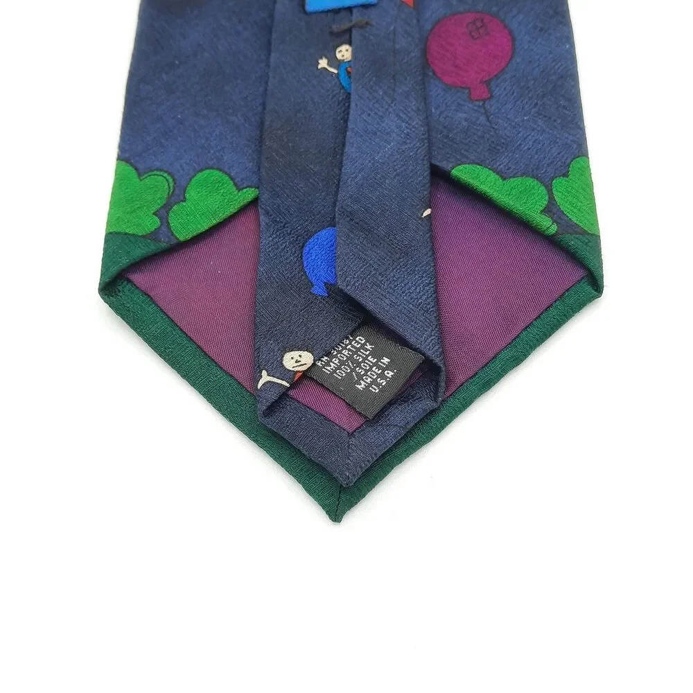 Vintage Save The Children Celeb Silk Tie Designer JERRY SEINFELD/Nephew Joshua